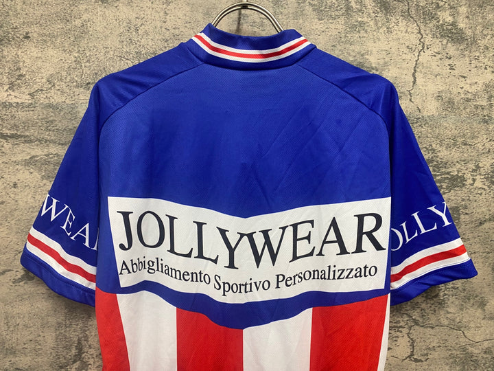 JO213 ジョリーウェア JOLLYWEAR 半袖 サイクルジャージ 青 白 赤 LL