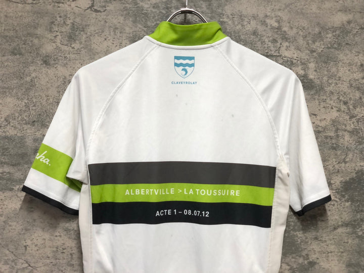 JZ505 ラファ RAPHA L'ETAPE DU TOUR 2012 半袖 サイクルジャージ S 白 黄緑
