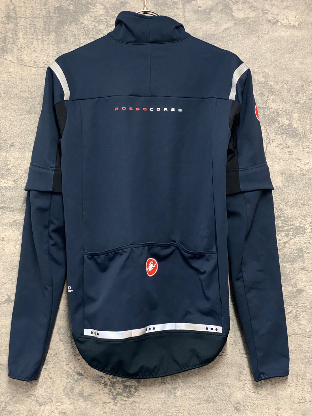 JZ100 カステリ CASTELLI ROSSO CORSA perfetto 長袖 サイクルジャケット 紺 XS GORE-TEX INFINIUM