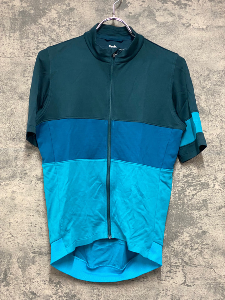 JV233 ラファ Rapha FLYWEIGHT JERSEY LINES 半袖 サイクルジャージ ターコイズ S