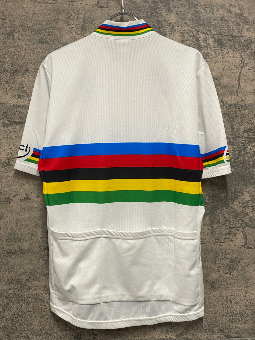 JB027 サンティーニ Santini 半袖 サイクルジャ―ジ 白 XL ハーフジップ