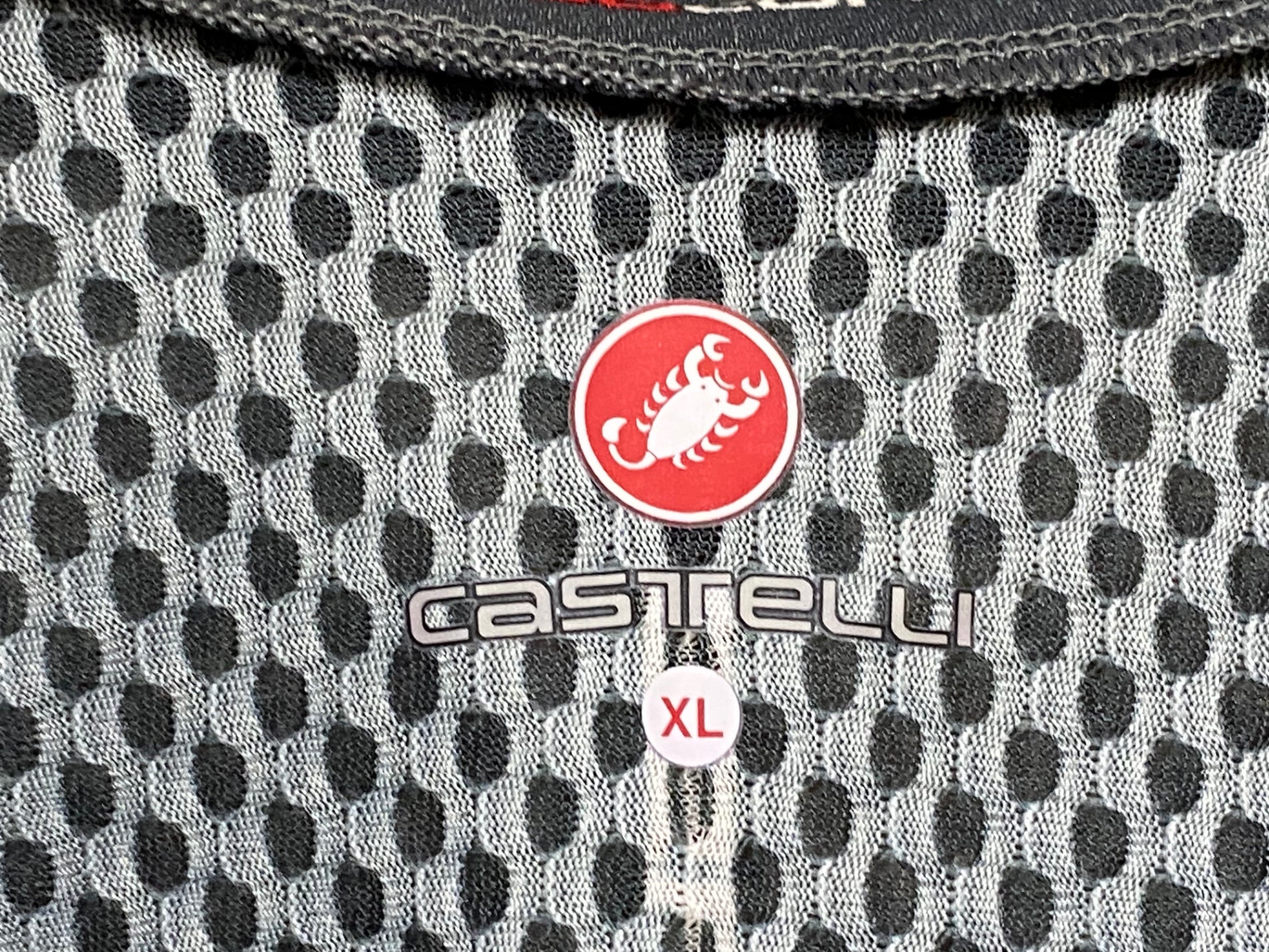KB221 カステリ CASTELLI 半袖 サイクルジャージ グレー 赤 XL