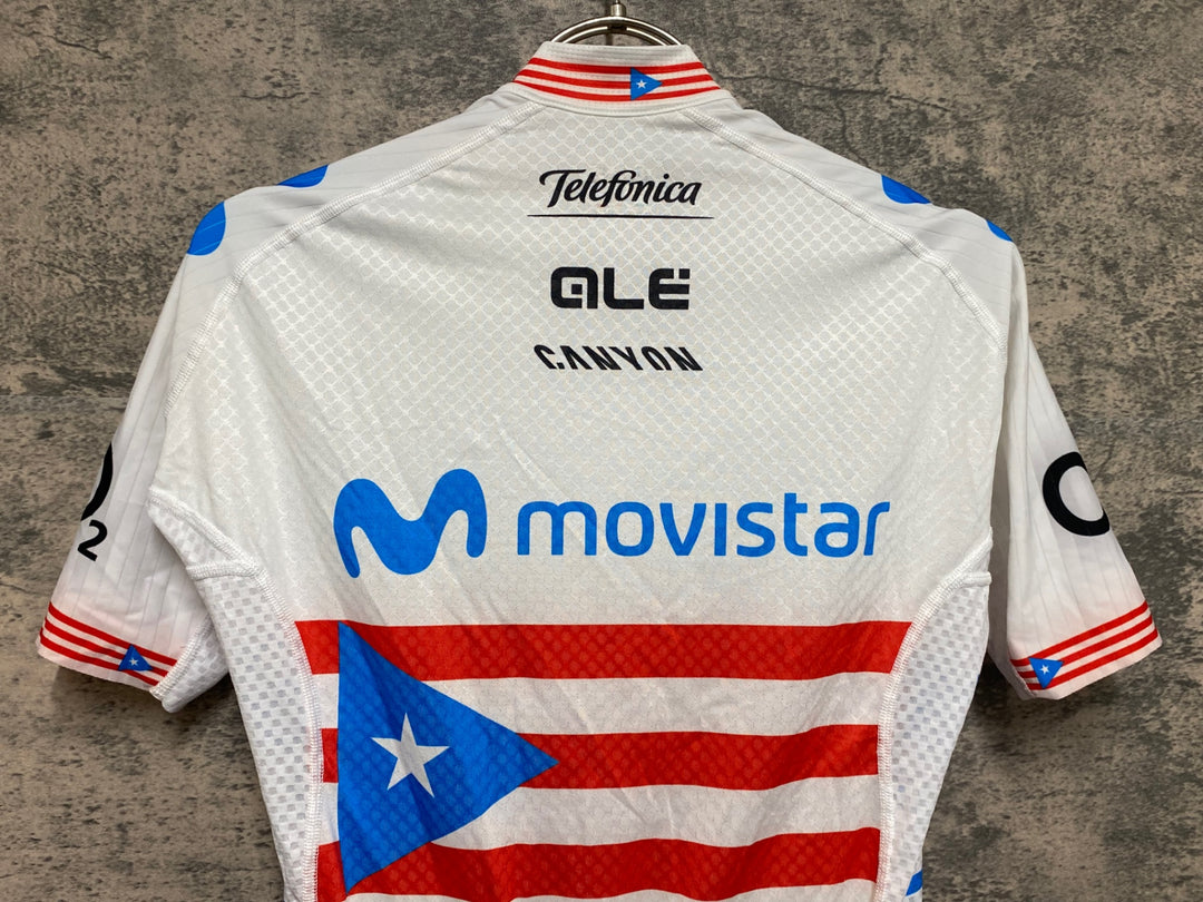 JS484 アレ ALE 半袖 サイクルジャージ 白 S movistar