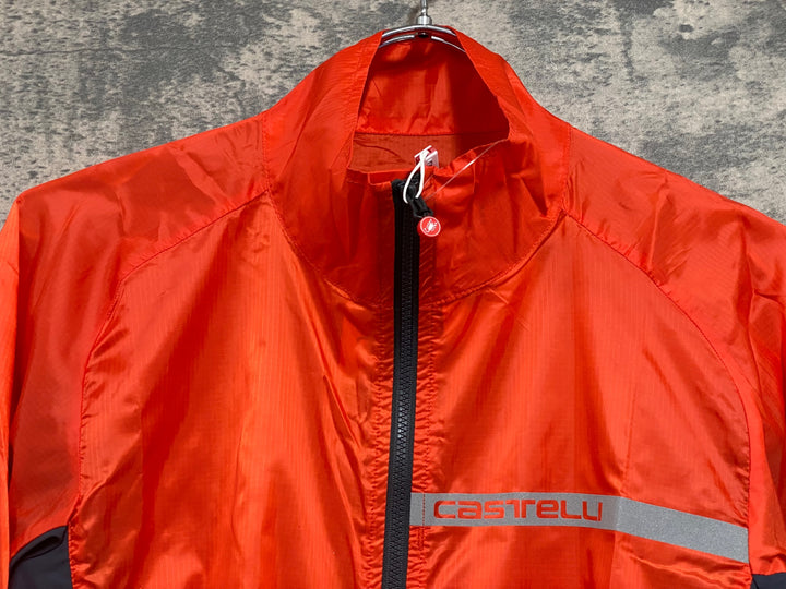 JV046 カステリ CASTELLI 長袖 ウィンドブレーカー オレンジ レディーズ M 未使用