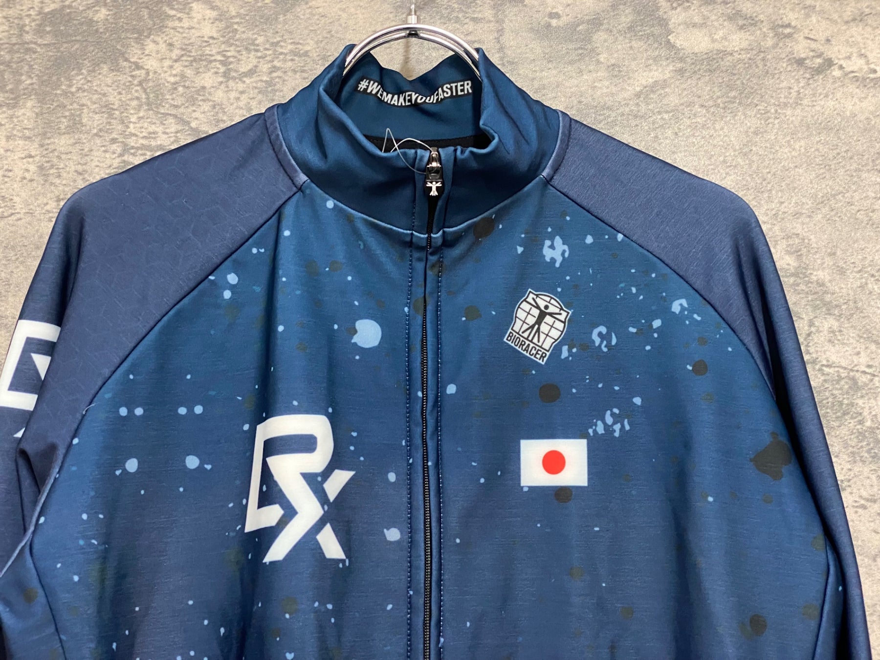JO502 ビオレーサー BIORACER 長袖 サイクルジャージ 紺 4/L 裏起毛