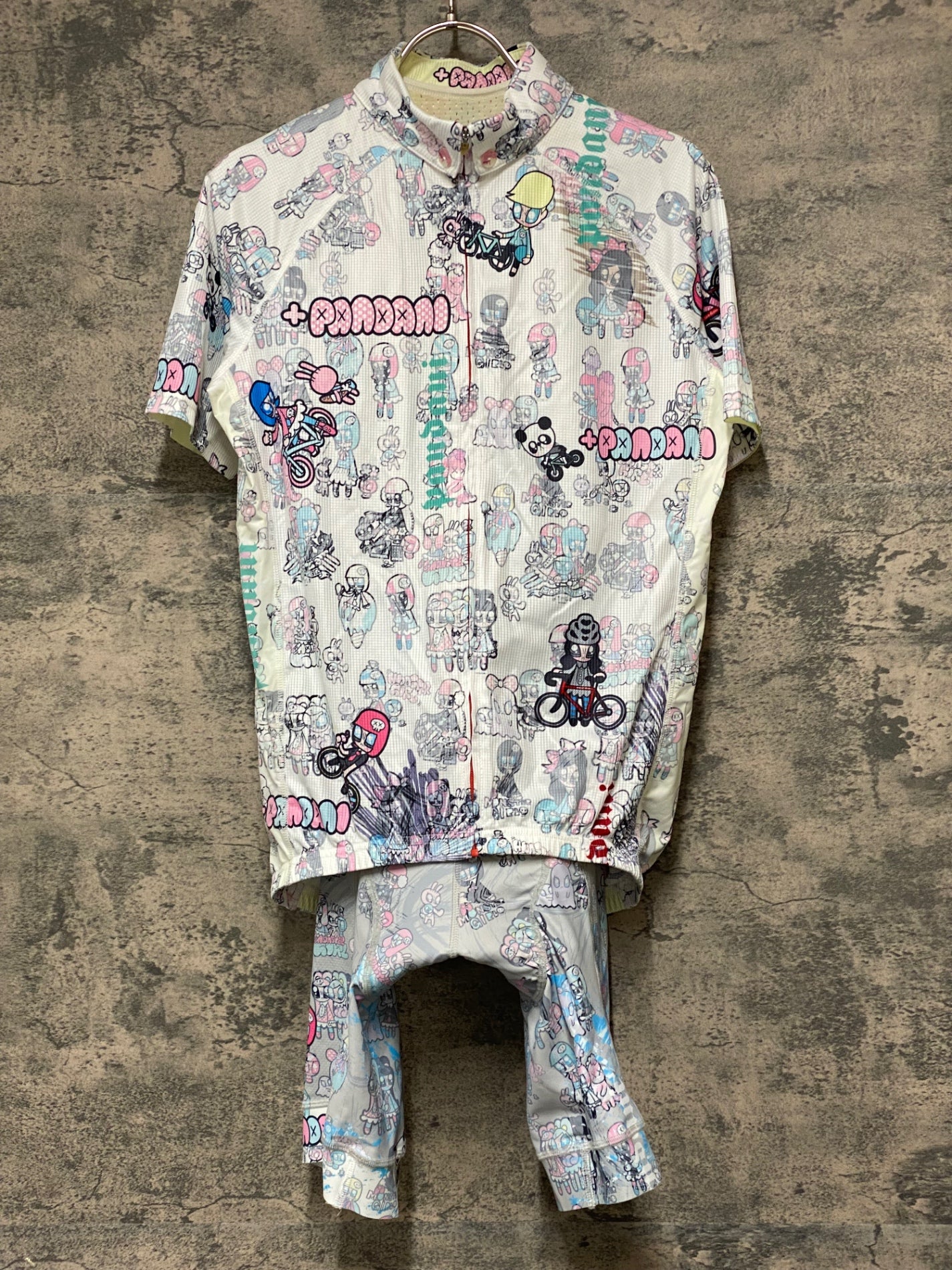 KD095 パンダーニ Pandani Cycle 半袖 サイクルジャージ M 白
