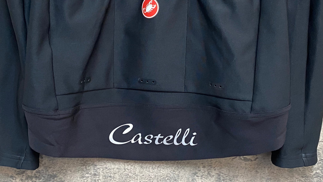 KL528 カステリ CASTELLI ロッソコルサ ROSSO CORSA GORE WINDSTOPPER 長袖 サイクルジャージ 黒 M タグカット