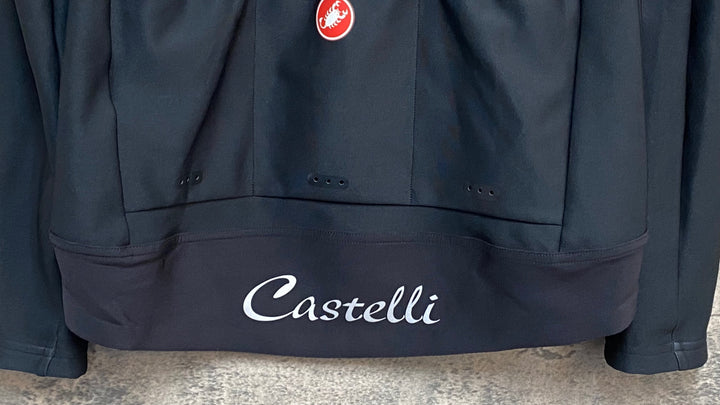 KL528 カステリ CASTELLI ロッソコルサ ROSSO CORSA GORE WINDSTOPPER 長袖 サイクルジャージ 黒 M タグカット