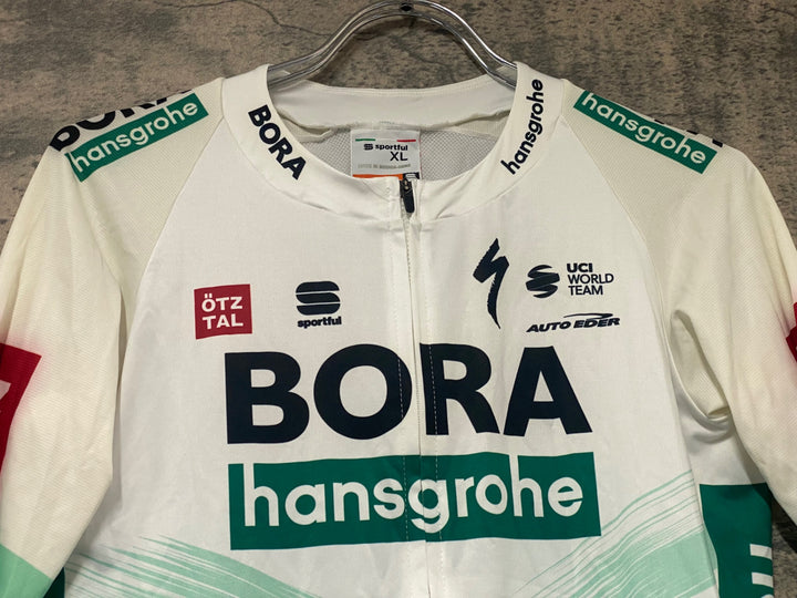 KJ821 スポーツフル sportful 半袖 サイクルジャージ 白 緑 XL BORA hansgrohe