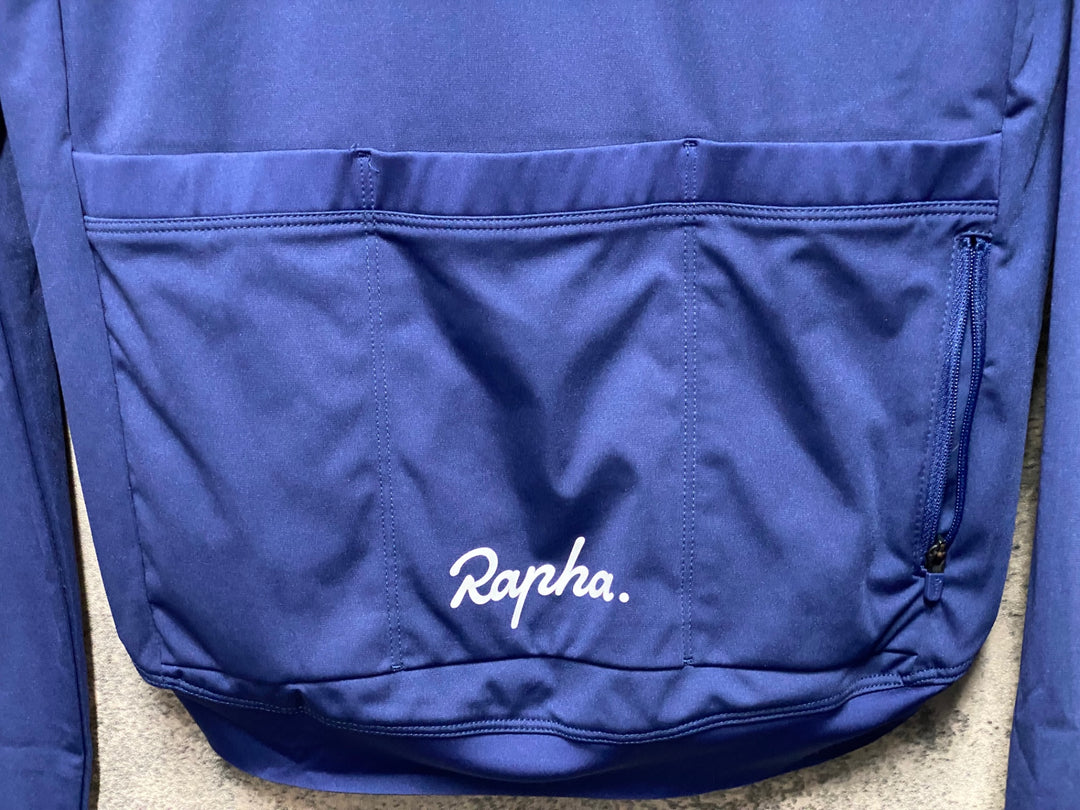 JQ776 ラファ Rapha CORE LONG SLEEVE JERSEY 長袖 サイクルジャージ 紺 S 裏起毛