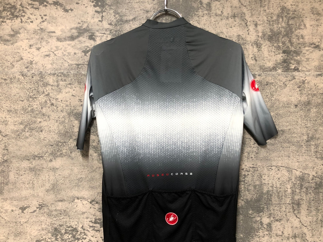JS956 カステリ CASTELLI ROSSOCORSA 半袖 サイクルジャージ グレー 黒 M