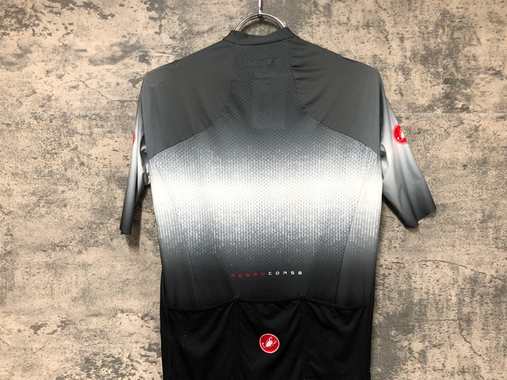 JS956 カステリ CASTELLI ROSSOCORSA 半袖 サイクルジャージ グレー 黒 M