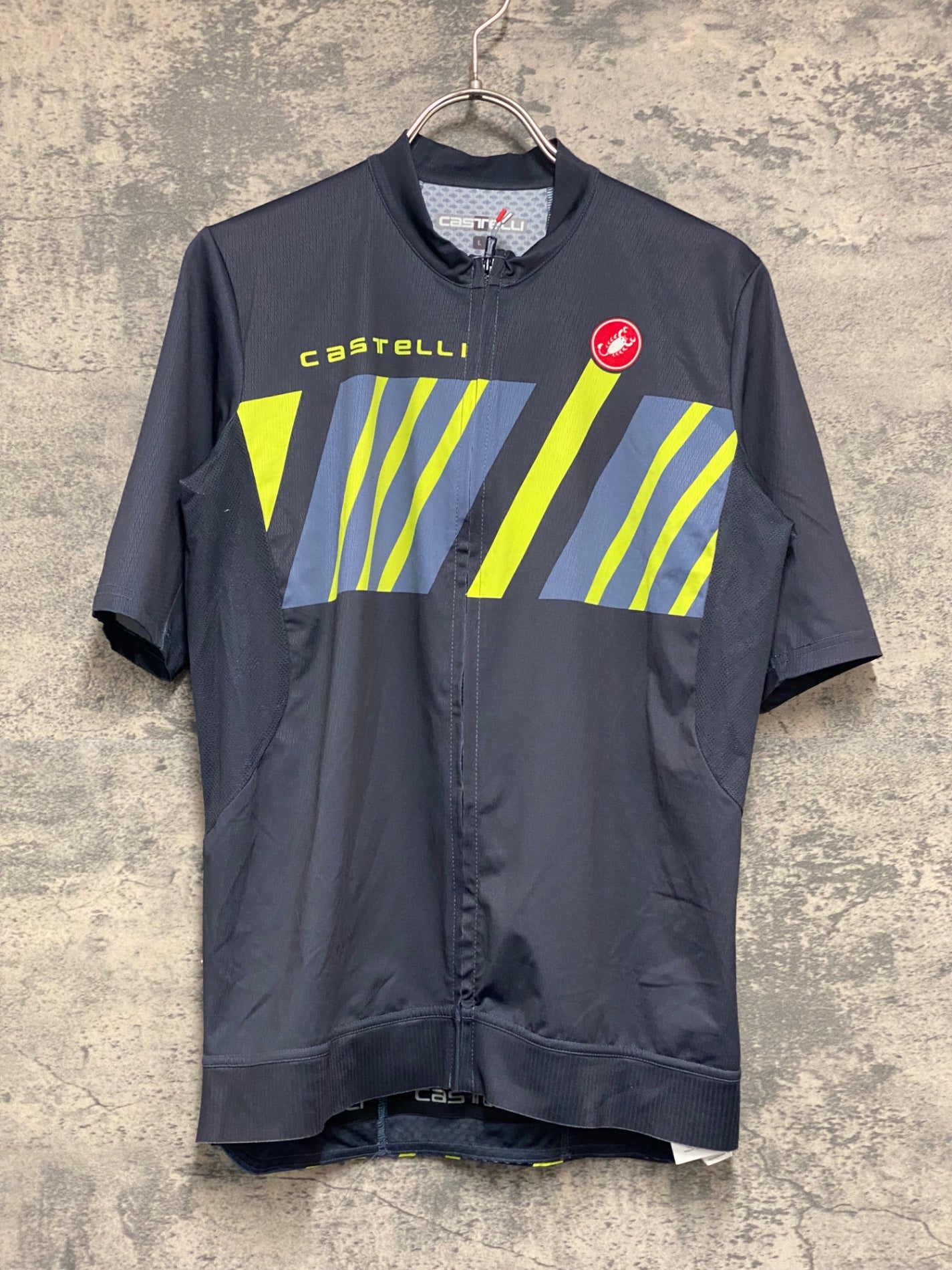 KG671 カステリ CASTELLI 半袖 サイクルジャージ グレー L ほつれあり