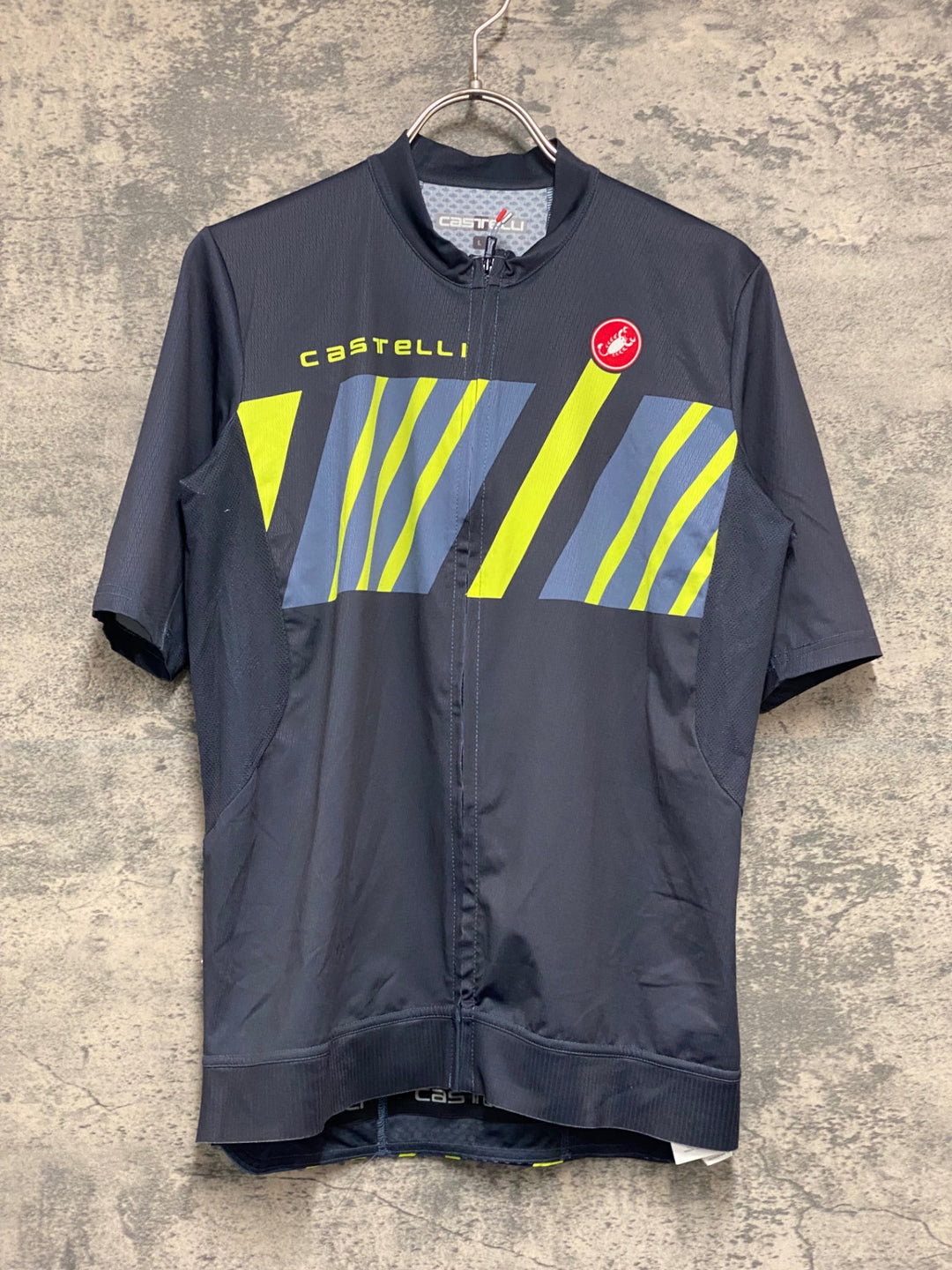 KG671 カステリ CASTELLI 半袖 サイクルジャージ グレー L ほつれあり