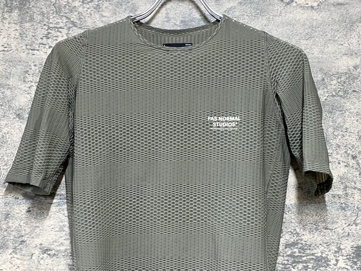 KJ284 パスノーマルスタジオ PAS NORMAL STUDIOS Men's Mechanism Pro Zipless Jersey 半袖 サイクルジャージ カーキ L