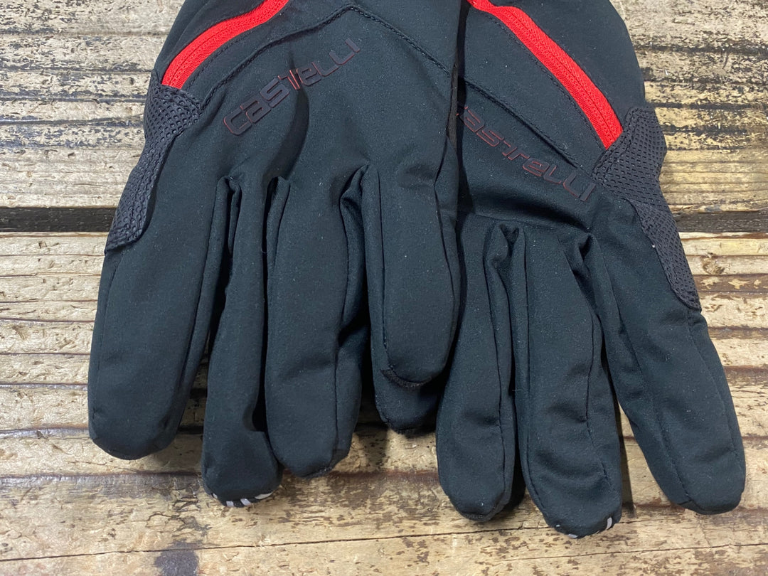 JT746 カステリ CASTELLI ロッソコルサ ROSSOCORSA 長指 裏起毛 ウィメンズ サイクルグローブ 黒 M