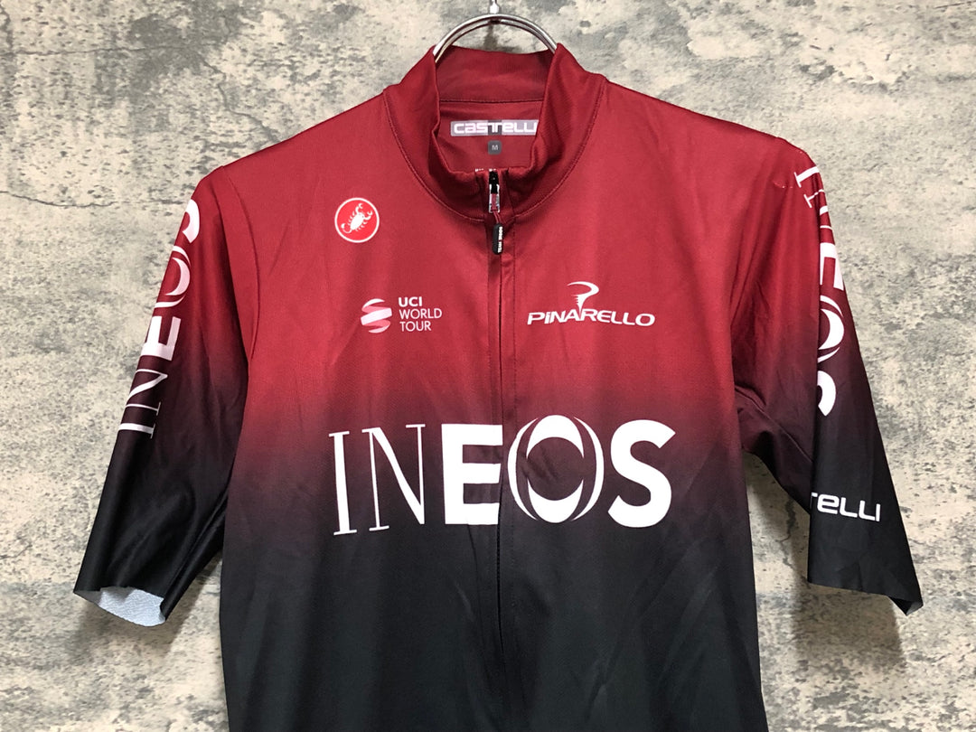 KD941 カステリ CASTELLI 半袖 サイクルジャージ 赤 黒 M INEOS