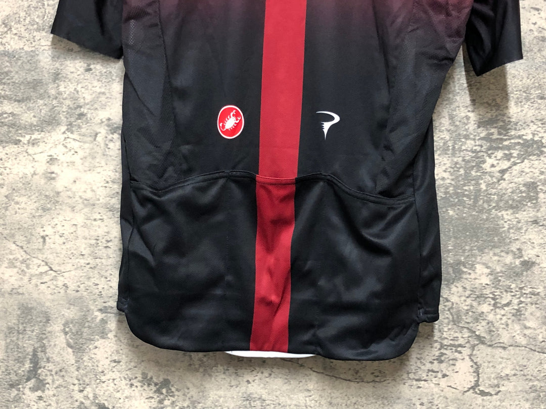 KD941 カステリ CASTELLI 半袖 サイクルジャージ 赤 黒 M INEOS