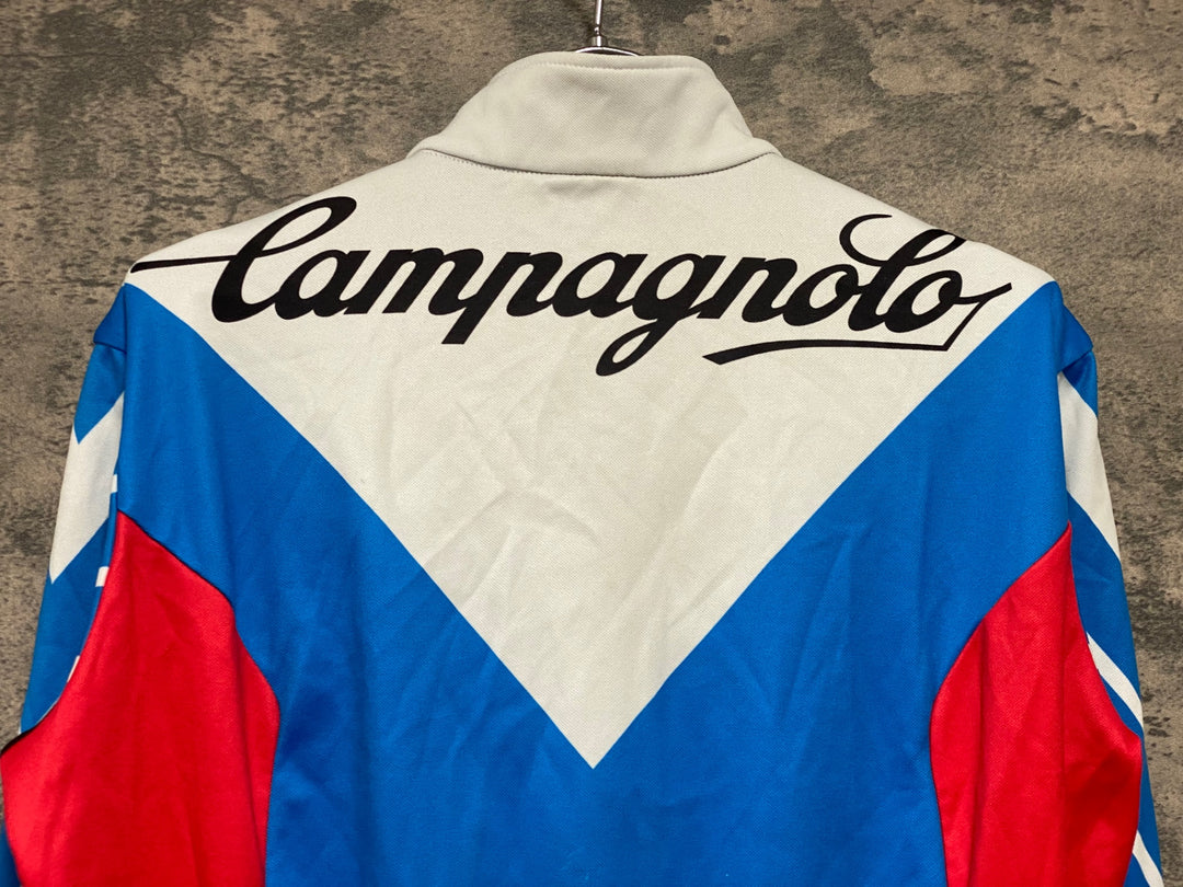 KA387 カンパニョーロ CAMPAGNOLO 長袖 サイクルジャージ 裏起毛 白青 サイズ不明