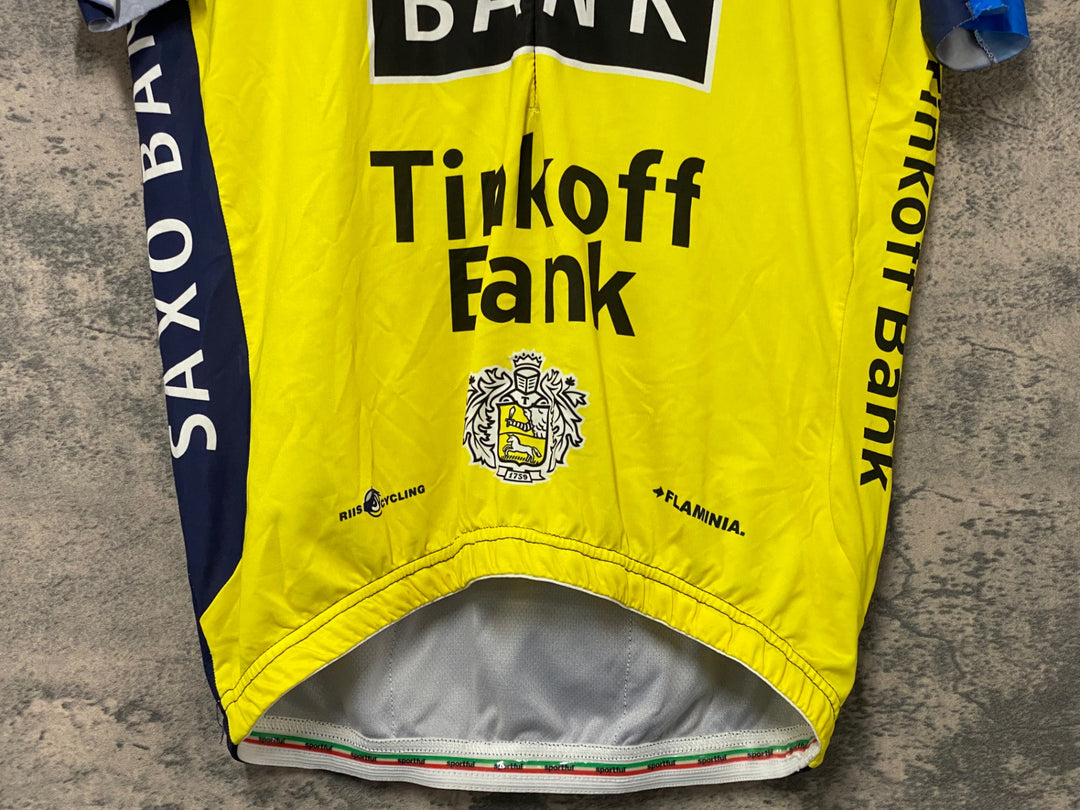 KJ827 スポーツフル sportful 半袖 サイクルジャージ 黃 紺 SAXO BANK S