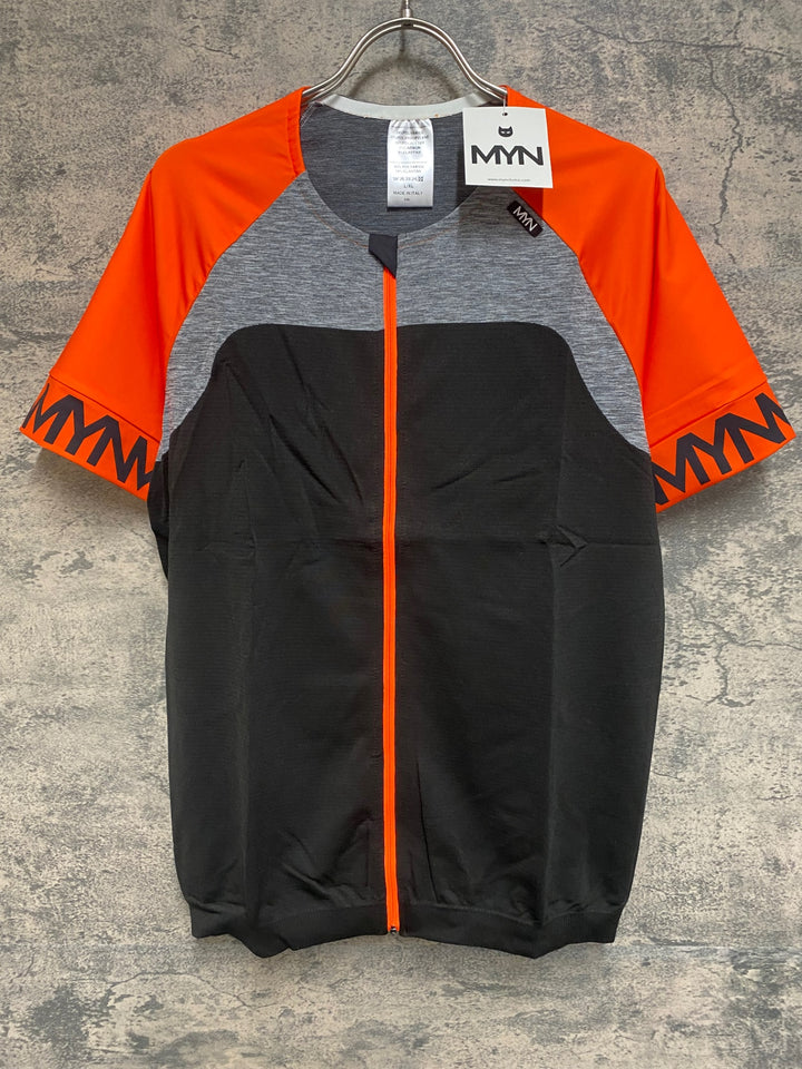 JS102 マイン MYN 半袖 サイクルジャージ オレンジ グレー 黒 L/XL 未使用