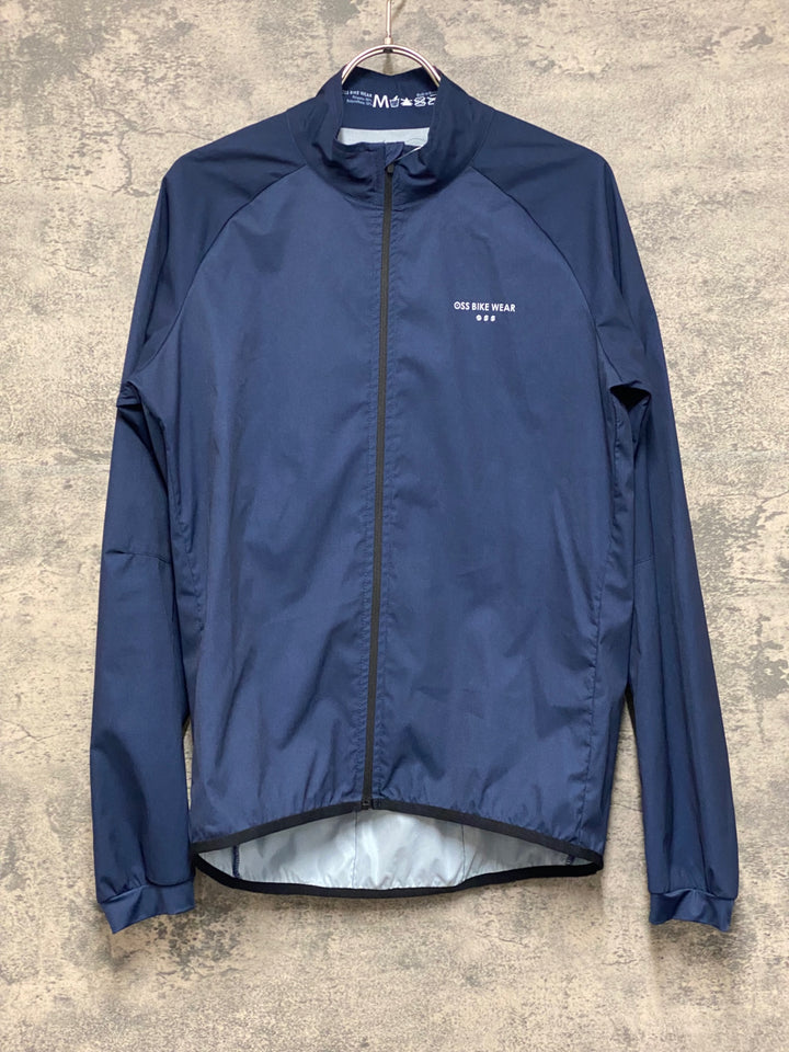 JO058 OSS BIKE WEAR 長袖 ウィンドブレーカー シェルジャケット 紺 M