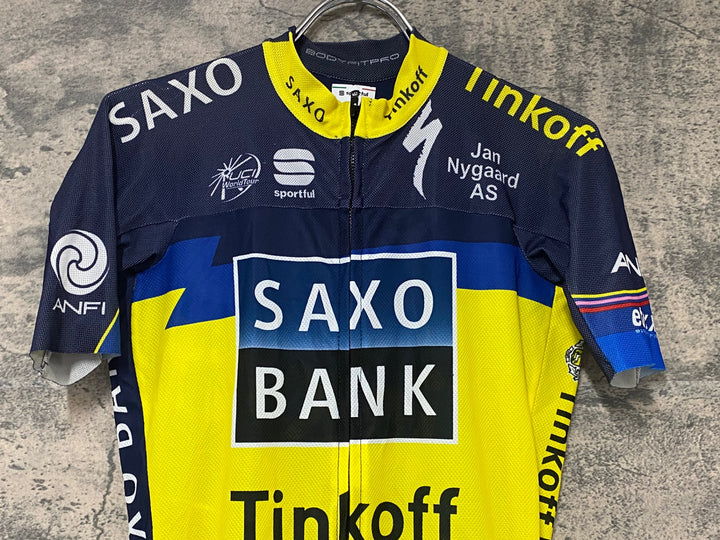 KJ826 スポーツフル sportful 半袖 サイクルジャージ 黃 紺 M SAXO BANK