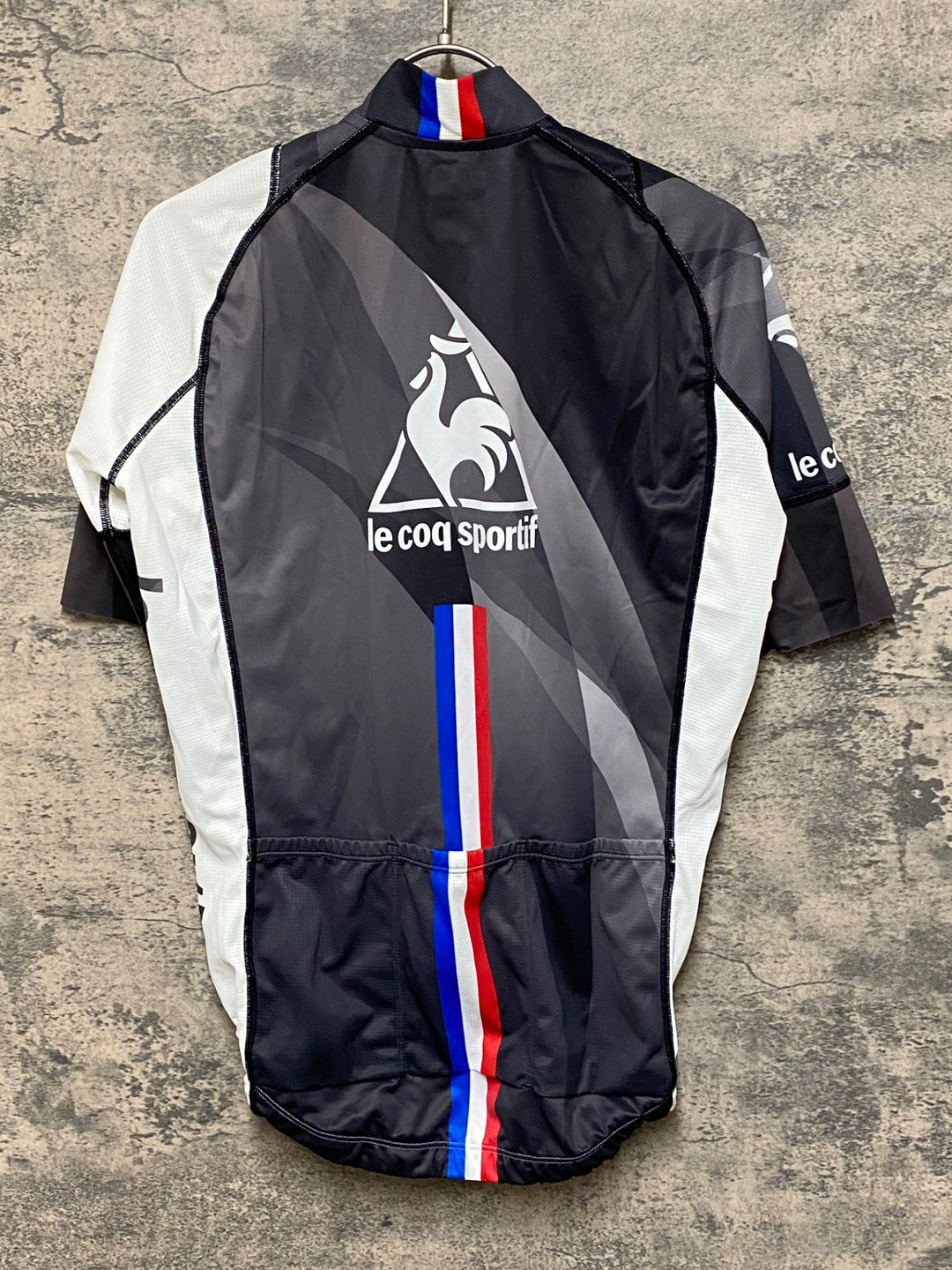 JP519 ルコックスポルティフ le coq sportif 半袖 サイクルジャージ L 白灰 ※ほつれあり
