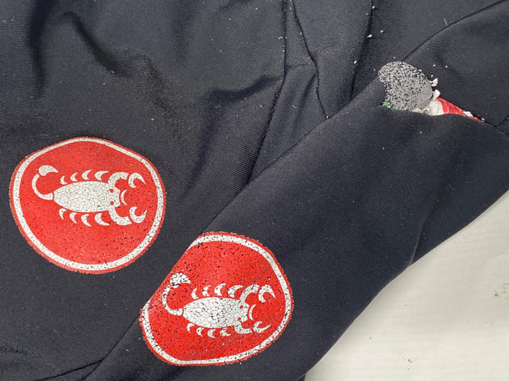 KI533 カステリ CASTELLI ビブタイツ 黒 S 裏起毛 ※スレ ロゴハゲ ほつれ