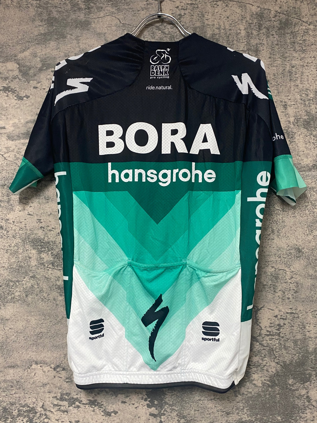 KJ812 スポーツフル sportful 半袖 サイクルジャージ 黒 緑 M BORA hansgrohe