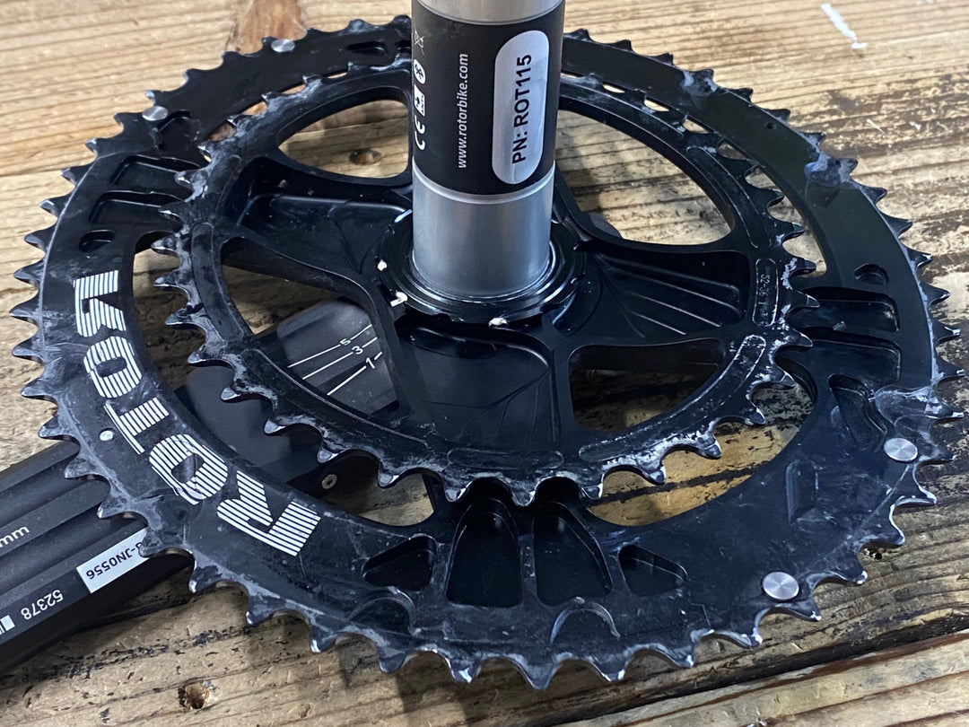 KF889 ローター ROTOR 2INPOWER Q-RINGS パワーメーター クランクセット 165mm 楕円 52/36T Φ30 接続確認済 ※プラグキャップ破損