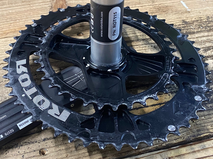 KF889 ローター ROTOR 2INPOWER Q-RINGS パワーメーター クランクセット 165mm 楕円 52/36T Φ30 接続確認済 ※プラグキャップ破損
