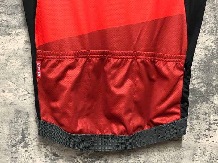 KE209 DT SWISS 半袖 サイクルジャージ 赤 S