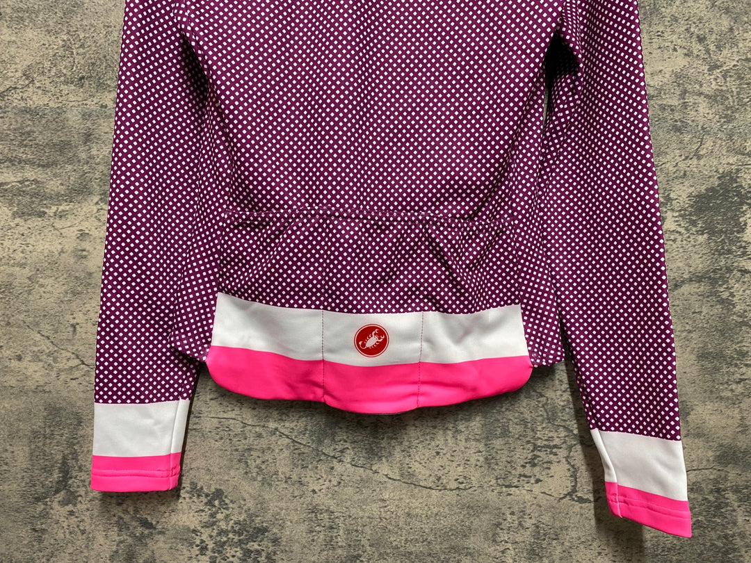 JN496 カステリ CASTELLI 長袖 サイクルジャージ ピンク XS 裏起毛