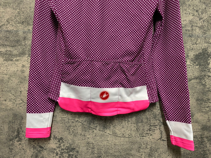 JN496 カステリ CASTELLI 長袖 サイクルジャージ ピンク XS 裏起毛