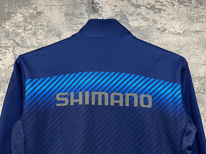 KI992 シマノ SHIMANO 長袖 サイクルジャージ ネイビー S 裏起毛
