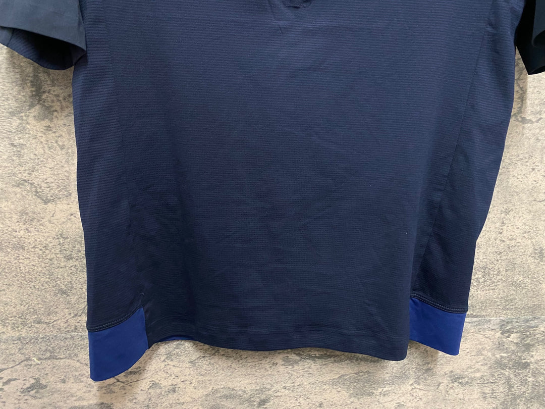 KQ689 ラファ Rapha EXPLORE ZIP NECK TECHNICAL T-SHIRT 半袖 Tシャツ 濃紺 XS