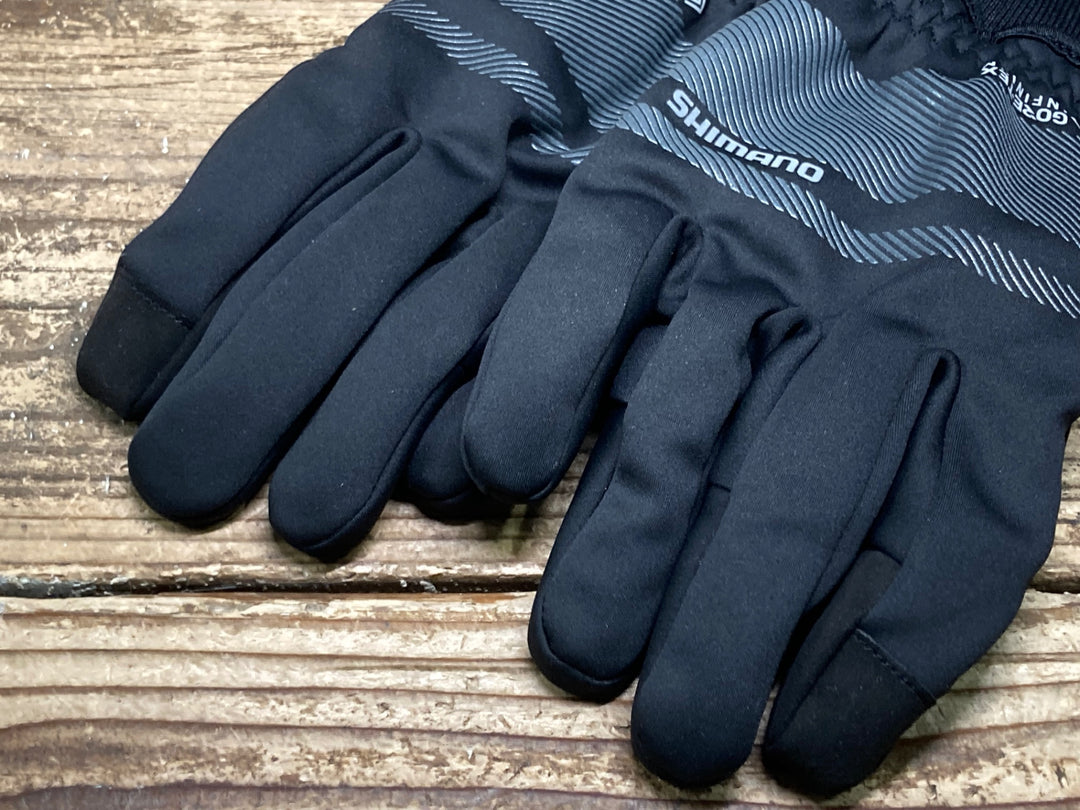JJ827 シマノ SHIMANO 長指 グローブ 黒 L 裏起毛 GORE-TEX INFINIUM