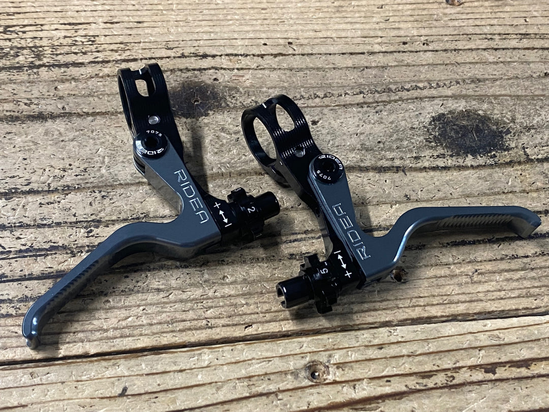 KE555 ライデア RIDEA V-Type Lever CNC XFH2 ブレーキレバー 2フィンガー グレー Φ22.2