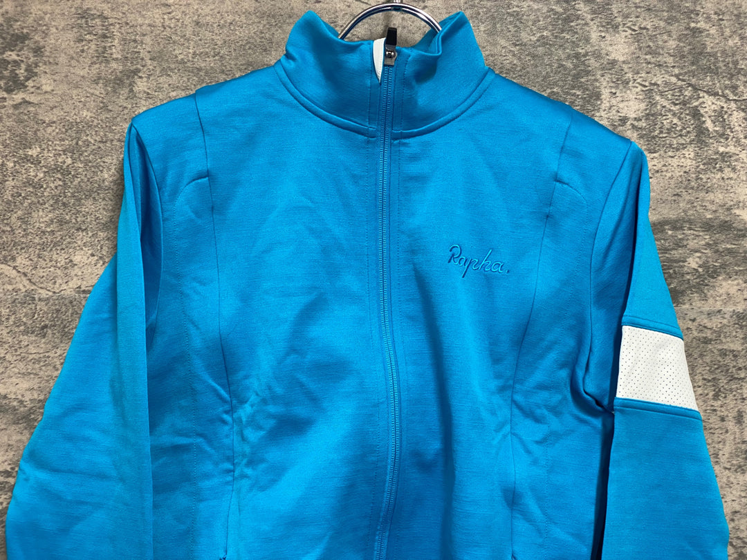 JV176 ラファ Rapha WINTER JERSEY 長袖 サイクルジャケット 水色 XS