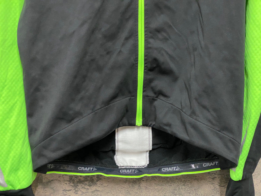 JS991 クラフト CRAFT 長袖 サイクルジャケット 黄緑 黒 M 裏起毛