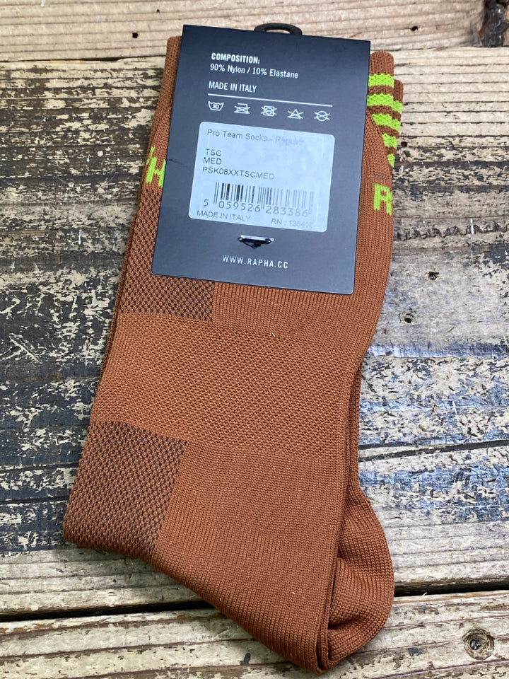 JJ944 ラファ Rapha PRO TEAM SOCKS ソックス 茶 レギュラーサイズ M