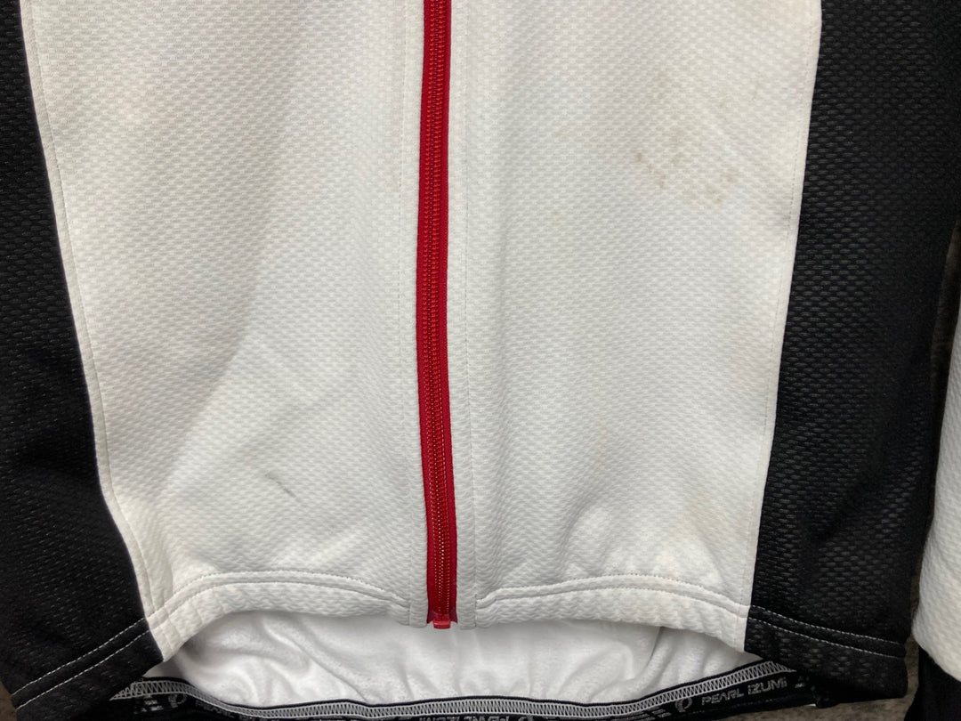 KC599 パールイズミ PEARL iZUMi 長袖 サイクルジャケット 白黒 M べたつき WINDBREAK