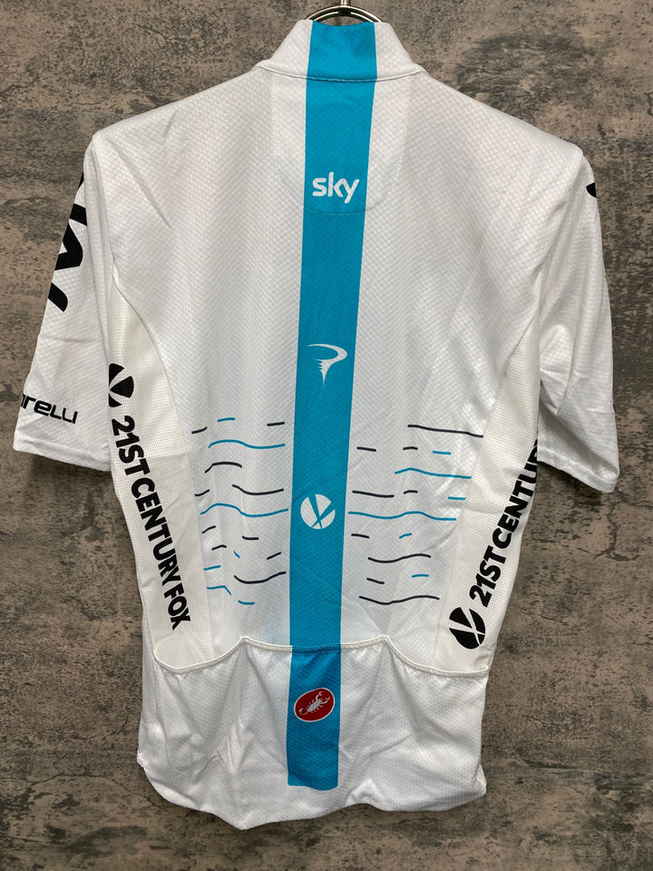 JV914 カステリ CASTELLI 半袖 サイクルジャージ 白 M TEAM Sky