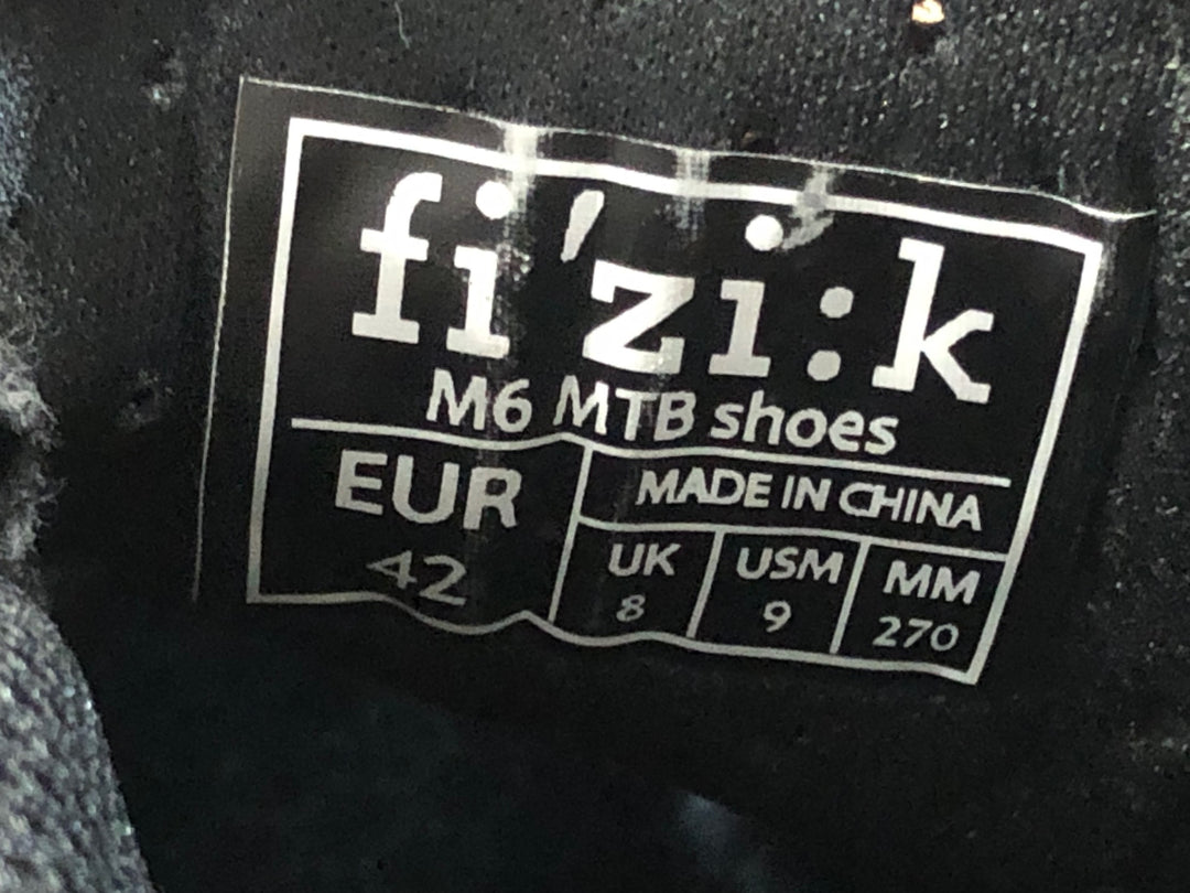 KG384 フィジーク FIZIK M6 MTB shoes ビンディングシューズ 黒 SPD EU42 ※ペン字あり