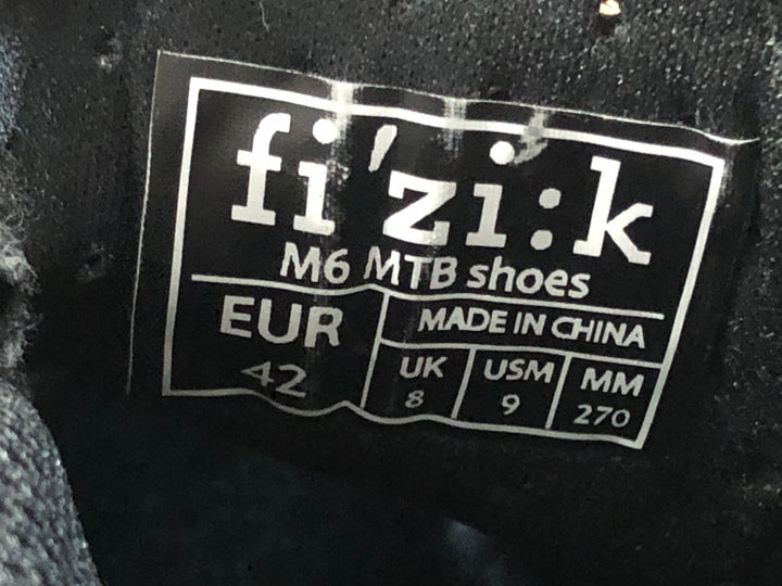 KG384 フィジーク FIZIK M6 MTB shoes ビンディングシューズ 黒 SPD EU42 ※ペン字あり