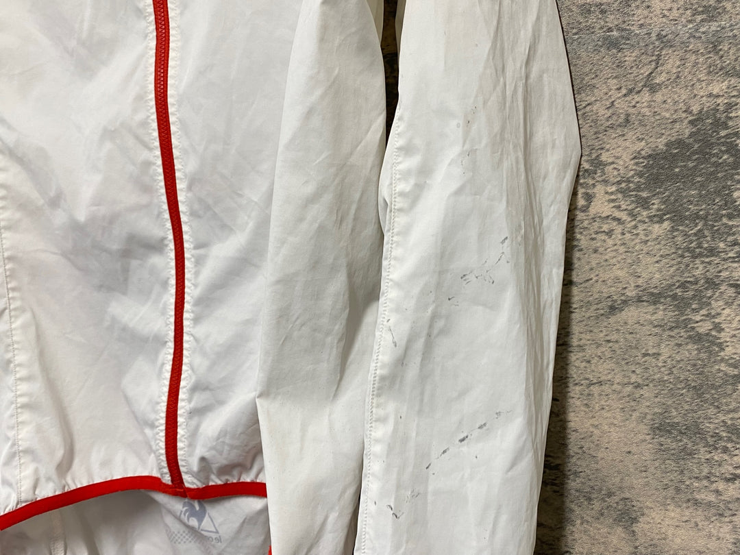 KJ174 ルコックスポルティフ le coq sportif 長袖 ウィンドブレーカー 白 M 汚れあり