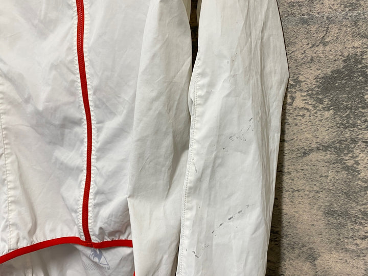 KJ174 ルコックスポルティフ le coq sportif 長袖 ウィンドブレーカー 白 M 汚れあり