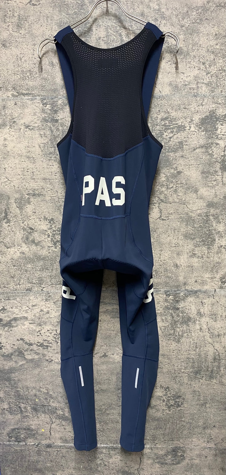 KE899 パスノーマルスタジオ PAS NORMAL STUDIES Mechanism Deep Winter Long Bibs ビブタイツ 紺 S 裏起毛