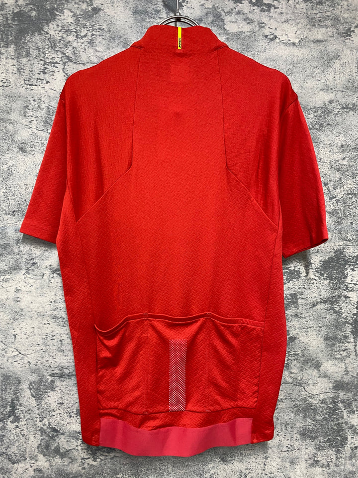 KD419 マヴィック MAVIC Essential Merino Jersey 半袖 サイクルジャージ 赤 L